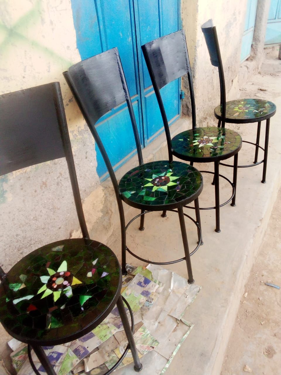 Mosaic Table: Stools :Chairs